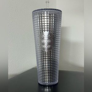 Starbucks silver grid tumbler